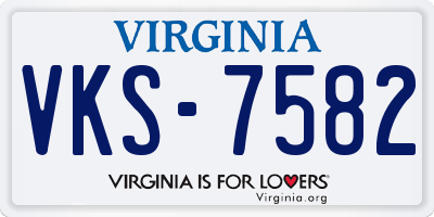 VA license plate VKS7582