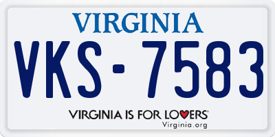 VA license plate VKS7583