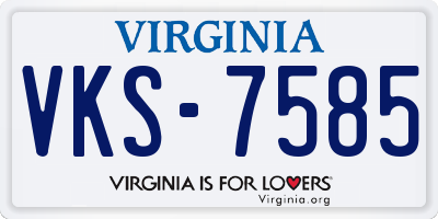 VA license plate VKS7585