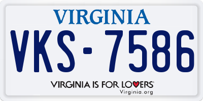 VA license plate VKS7586