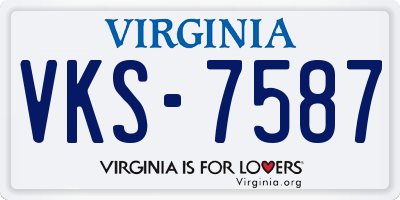 VA license plate VKS7587