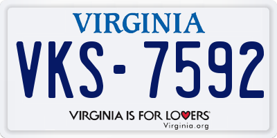 VA license plate VKS7592