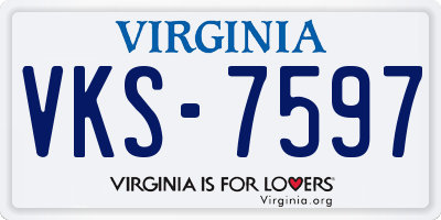 VA license plate VKS7597