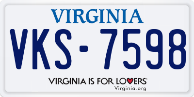 VA license plate VKS7598
