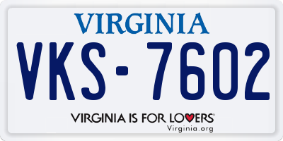 VA license plate VKS7602