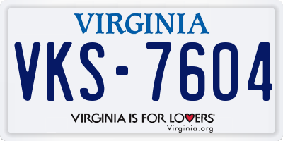 VA license plate VKS7604