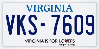 VA license plate VKS7609