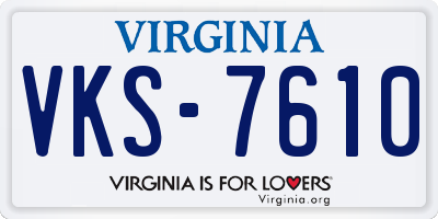 VA license plate VKS7610