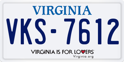 VA license plate VKS7612