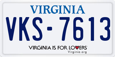 VA license plate VKS7613