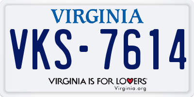 VA license plate VKS7614