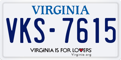 VA license plate VKS7615