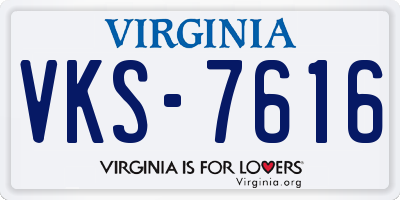 VA license plate VKS7616