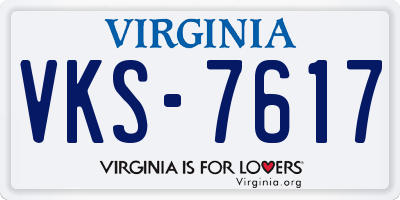 VA license plate VKS7617