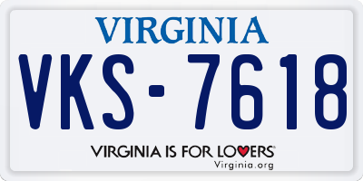 VA license plate VKS7618