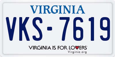 VA license plate VKS7619