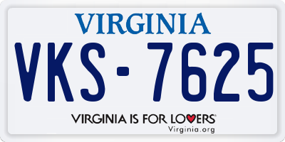 VA license plate VKS7625