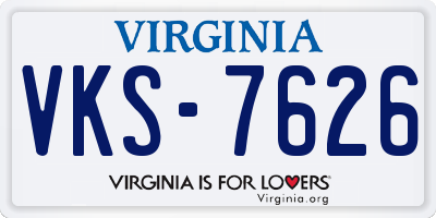 VA license plate VKS7626