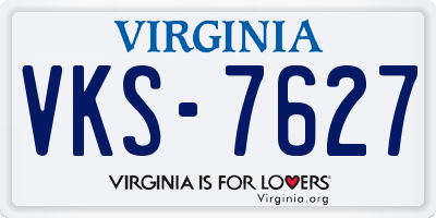 VA license plate VKS7627