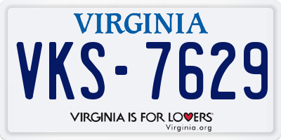 VA license plate VKS7629