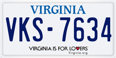 VA license plate VKS7634