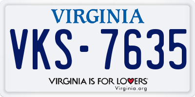 VA license plate VKS7635