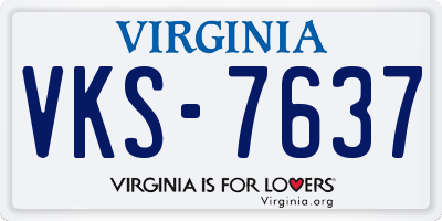 VA license plate VKS7637