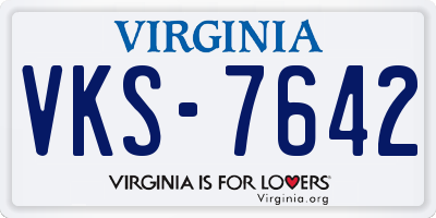 VA license plate VKS7642