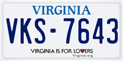 VA license plate VKS7643
