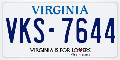 VA license plate VKS7644