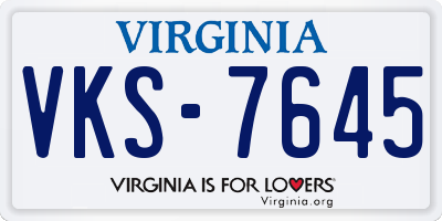 VA license plate VKS7645