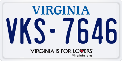 VA license plate VKS7646
