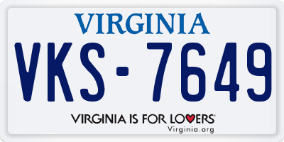 VA license plate VKS7649