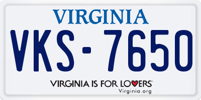 VA license plate VKS7650