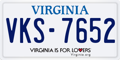 VA license plate VKS7652