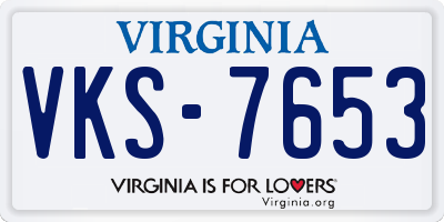 VA license plate VKS7653
