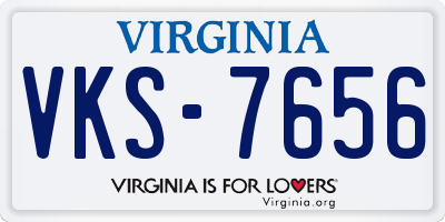 VA license plate VKS7656