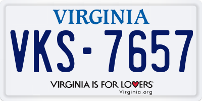 VA license plate VKS7657
