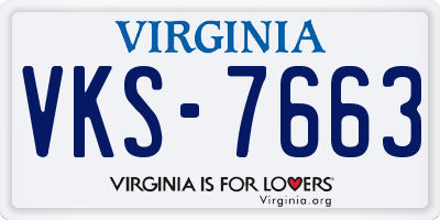 VA license plate VKS7663