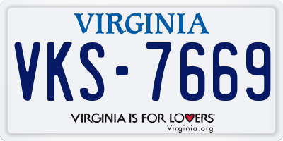 VA license plate VKS7669