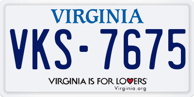 VA license plate VKS7675