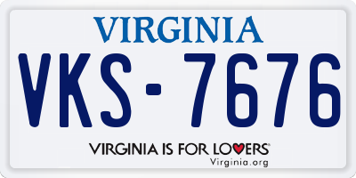 VA license plate VKS7676