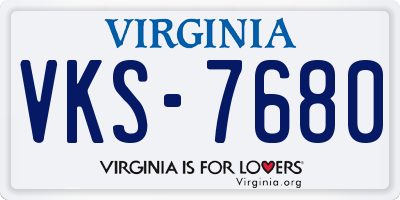 VA license plate VKS7680