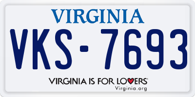 VA license plate VKS7693