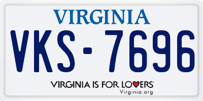VA license plate VKS7696