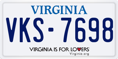 VA license plate VKS7698
