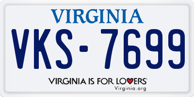 VA license plate VKS7699