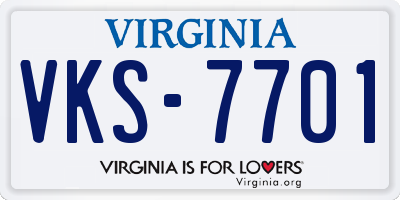 VA license plate VKS7701
