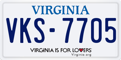 VA license plate VKS7705