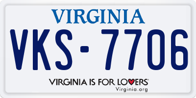 VA license plate VKS7706